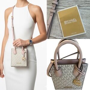 Michael Kors Mercer Extra Small Leather Convertible Versatile Crossbody Bag